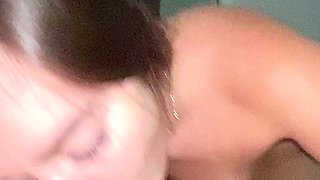Amateur Teen Blowjob Under the Cover