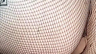 Chubby Girl in Fishnet Stockings Riding