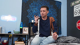 Sex fiend gets to fuck Violet Ray instead of his fake pussy