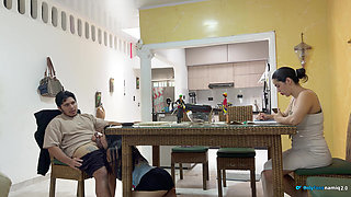 I fuck my girlfriend's daughter 18+ at the table while she doesn't see us!