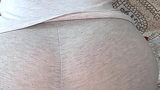 Farting in Grey Leggings