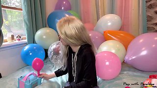 Blowing up over 25 Balloons then Nail Popping them All!