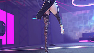 [mmd] Brilliant Marionette Black and White Erotic Fun Nun Meat Urinal Lewd Pattern Thong White Tiger Pussy