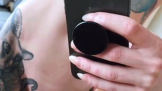 Blonde amateur gives webcam show with toys