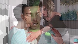 Playful mommy visual novel adventure with big boobs and a fun walkthrough