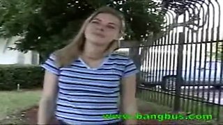 Bang Bus In Super Cute Happy Blonde Takes Thick Dick & Cum Durin