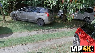 Vip4k. red head likes getting her cunt munched in the car