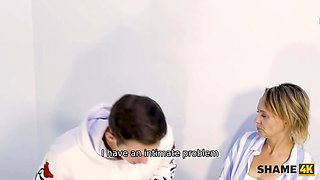 Shame4k. guy asked stepmoms friend to examination his boner and it was a superb begin