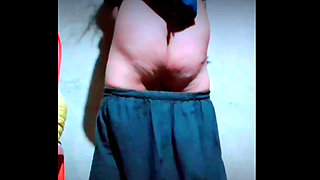 A lone girl masturbating her boobs and ass hole