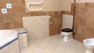 Backstage "she Peed and Wiped Her Wet, Hairy Pussy