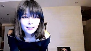 Skinny booty petite asian teen stripping and teasing show