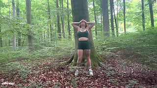 My Fan Has a Huge Cock - French Amateur Hiking Public Sex Hairy Redhead Fucking in Forest