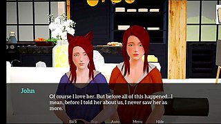 Naughty gameplay with petite and busty redhead in an adult visual novel