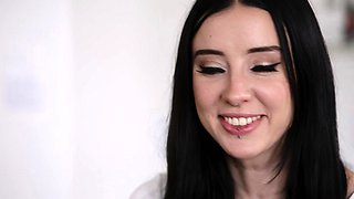 Gorgeous brunette strap on her horny friend