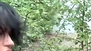 Outdoor anal fuck for college babe