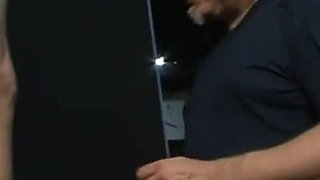 Humiliating tits squeezing dildo penetrated