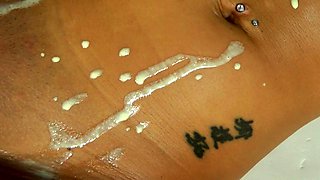 Blonde tight pussy babe solo toy fun in glamour masturbation