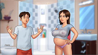 Summertime Saga - Gameplay - Roleplay - Wet Shirt Pregnant Teen and Teen's Photoshoot