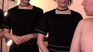Asian schoolgirl enjoy group sex