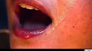 Cum in mouth sex with squeaky Struggling Babes and Hailey Rose from Hentaied