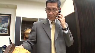 Crazy Japanese slut Aoki Misora in Hottest Threesomes, Secretary JAV clip
