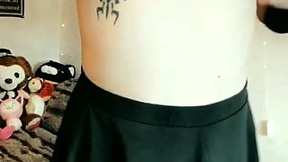 Big Tits Tranny Strokes her Big Cock