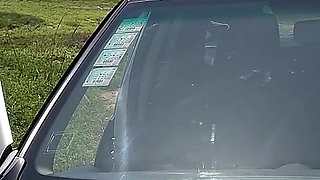 Batty Lux Topless Car Washing Busty Blonde Cleaning Car with Big Natural Tits
