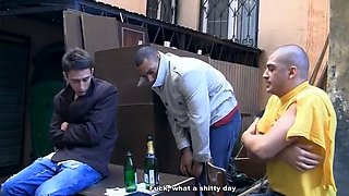Cute teen girl in crazy anal gang bang