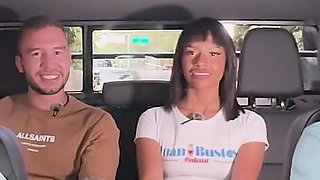 Interracial Sexcar: Brittanytaylor Ebony Woman with a Big Butt, Devours a Blonde's Cock Behind the Car While Her Friend Watches.