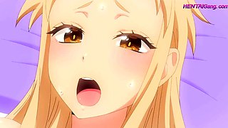 Shy couple fears being caught as he goes all in - HENTAI ENG