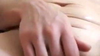 Rubbing her pussy and playing with her clit ring