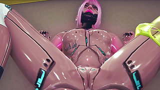 Cyborg Girl has missionary sex in the subway - Cyberpunk 2077 Parody