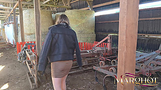 Threesome at the Farm: the Neighbor Ends up in My in Front of My Stepson