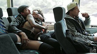 Bonnie Rotten sucks cocks and gets fingered on a bus