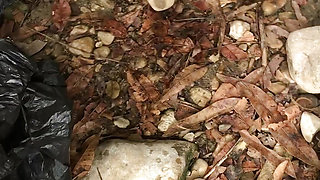 Pervert records me while I'm washing in the river part2