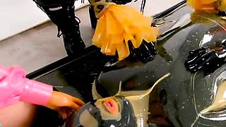 Tied up fetish bondage bdsm sub caned