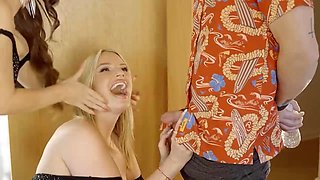 Blonde beauty shares intense stepfamily orgy with passionate heat