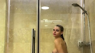 Blond naughty teen babe Alexa Weix has solo fun