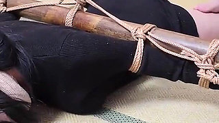 Xr40-a Girl in Black Stocking Is Tied to a Cross