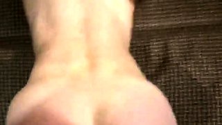 Cumshot on Her Big Ass After Handjob