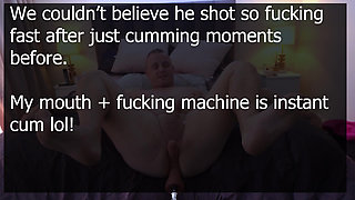Hands Free Rimjob Blowjob Cumming from Rimming then Second Cumshot from Fucking Machine Prostate Blowjob