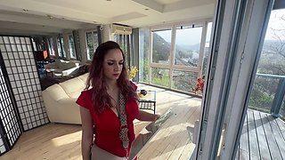 Zeynep Rossa seduces Steve Q with her big tits and black stockings for a wild debt-fueled fuck fest in HD