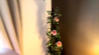 Blonde milf housewife having group sex in a kitchen