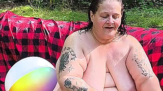 Beach Ball Fight She's Getting Wet From Her Pussy so Tight