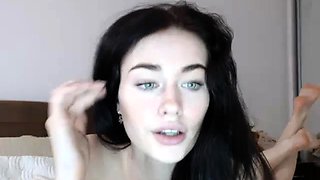 Cute curly brunette solo webcam masturbation