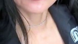 Brunette Amateur Flashes Her Titties In Public