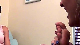 Lesbian foot fetish trio
