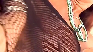 Vera Lady, Fetish Spreads Pussy in Sheer Fishnets