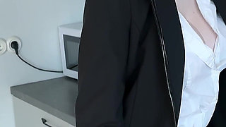 Fucking Hot Coworker in Office Kitchen - Titjob Cum on Her Big Tits