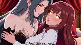 A lesbian Vampire Queen transforms a beautiful young woman